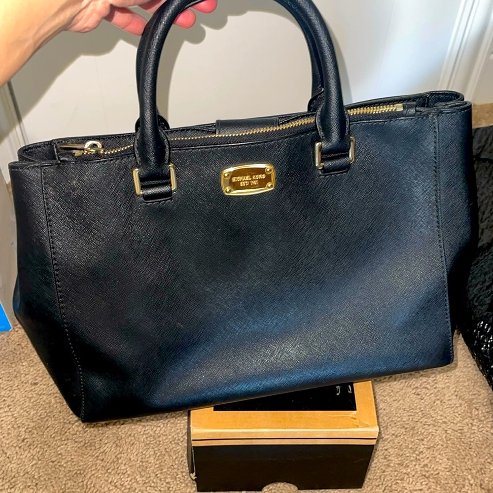 Gently used - Medium Michael Kors Black Leather Satchel
